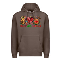 Coffee Peace Love Reindeer Christmas Premium Hoodie - BundleAndBundleShop