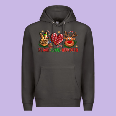 Peace Love Reindeer Christmas Premium Hoodie Designed By Bundleandbundleshop