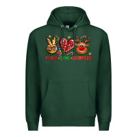 Sports Green Peace Love Reindeer Christmas Premium Hoodie - BundleAndBundleShop