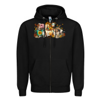Black Cows and coffee Zipper Hoodie - FaDigitalArtStudio
