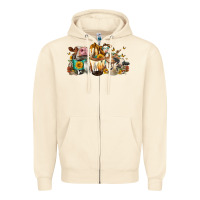 Sandshell Cows and coffee Zipper Hoodie - FaDigitalArtStudio