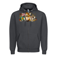 Smoke Cows and coffee Zipper Hoodie - FaDigitalArtStudio