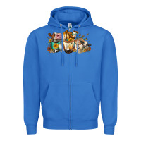 True Royal Cows and coffee Zipper Hoodie - FaDigitalArtStudio