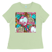 Matcha hair boss and hand mirror with money and leopard seamless pattern bbs Ladies Tee - BundleAndBundleShop