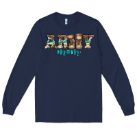 Navy western camo pattern army mom Long Sleeve Tee - Jasminsmagicworld