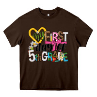 Chocolate Brown my first day of 5th grade Heavy Core Tee - NancyCooperArtShop