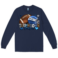 Navy Touchdown season American Football blue team color Long Sleeve Tee - HowdyJamesFarm
