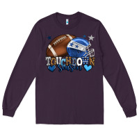 Plum Touchdown season American Football blue team color Long Sleeve Tee - HowdyJamesFarm