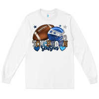 White Touchdown season American Football blue team color Long Sleeve Tee - HowdyJamesFarm