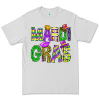 Dove Grey Mardi gras carnaval mask digital paper, Premium Tee - BundleAndBundleShop