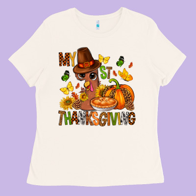 My First Thanksgiving Bbs Ladies Tee Designed By Bundleandbundleshop