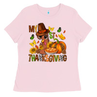Bubblegum Pink my first thanksgiving bbs Ladies Tee - BundleAndBundleShop