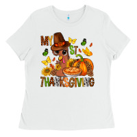 White my first thanksgiving bbs Ladies Tee - BundleAndBundleShop