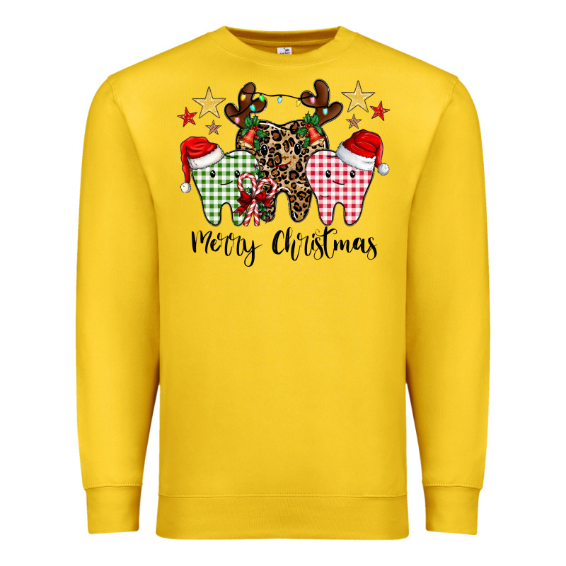 Merry Christmas Tooth Premium Sweatshirt by CowhideDigitalArt | Teevron