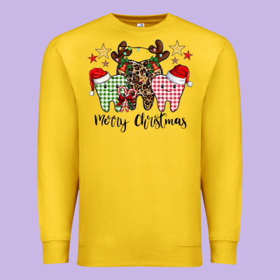 Merry Christmas Tooth Premium Sweatshirt Designed By Cowhidedigitalart