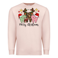 Pale Pink merry christmas tooth Premium Sweatshirt - CowhideDigitalArt