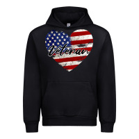 Black veteran heart american flag Urban Hoodie - BarkalooDesign