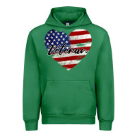 Emerald veteran heart american flag Urban Hoodie - BarkalooDesign