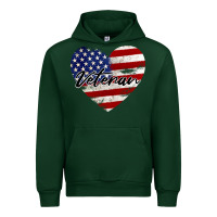 Forest Green veteran heart american flag Urban Hoodie - BarkalooDesign