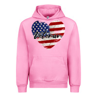 Fuchsia Pink veteran heart american flag Urban Hoodie - BarkalooDesign