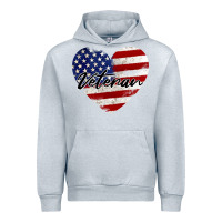 Heather Grey veteran heart american flag Urban Hoodie - BarkalooDesign