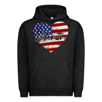 Pigment Black veteran heart american flag Urban Hoodie - BarkalooDesign