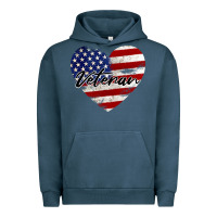 Pigment Midnight Navy veteran heart american flag Urban Hoodie - BarkalooDesign