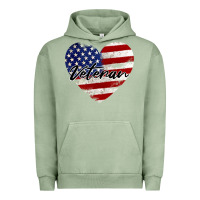 Pigment Oil Green veteran heart american flag Urban Hoodie - BarkalooDesign