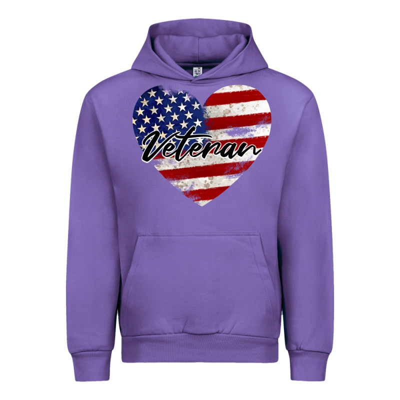 Veteran Heart American Flag Urban Hoodie by BarkalooDesign | Teevron