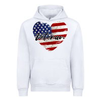 White veteran heart american flag Urban Hoodie - BarkalooDesign