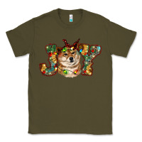 Army Green shiba inu christmas joy Classic Tee - RanaPortraitStore