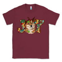 Burgundy shiba inu christmas joy Classic Tee - RanaPortraitStore