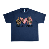 Navy peace love pitbull Urban Heavy Tee - JahusDesignShop
