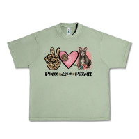 Oil Green peace love pitbull Urban Heavy Tee - JahusDesignShop