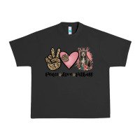 Pigment Black peace love pitbull Urban Heavy Tee - JahusDesignShop