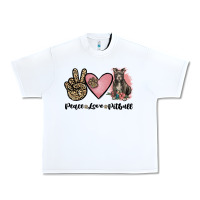White peace love pitbull Urban Heavy Tee - JahusDesignShop
