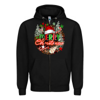 Black Merry christmas Zipper Hoodie - FaDigitalArtStudio