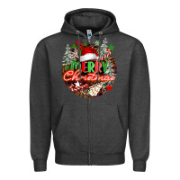 Charcoal Heather Merry christmas Zipper Hoodie - FaDigitalArtStudio