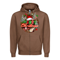 Chestnut Merry christmas Zipper Hoodie - FaDigitalArtStudio