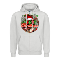 Dove Grey Merry christmas Zipper Hoodie - FaDigitalArtStudio
