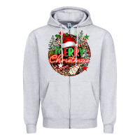 Heather Grey Merry christmas Zipper Hoodie - FaDigitalArtStudio