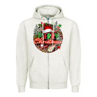 Oatmeal Heather Merry christmas Zipper Hoodie - FaDigitalArtStudio