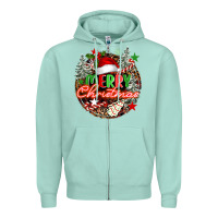Seafoam Merry christmas Zipper Hoodie - FaDigitalArtStudio