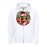 White Merry christmas Zipper Hoodie - FaDigitalArtStudio