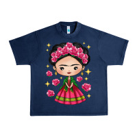 Navy Mexican Girl Urban Heavy Tee - texasbilliewilder