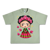 Oil Green Mexican Girl Urban Heavy Tee - texasbilliewilder