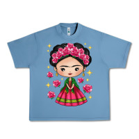 Pebble Blue Mexican Girl Urban Heavy Tee - texasbilliewilder