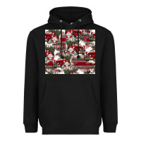 Black vintage christmas car pattern Heavyweight Hoodie - CowhideDigitalArt