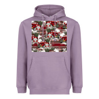 Lavender vintage christmas car pattern Heavyweight Hoodie - CowhideDigitalArt