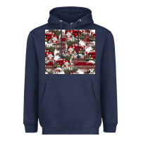 Navy vintage christmas car pattern Heavyweight Hoodie - CowhideDigitalArt